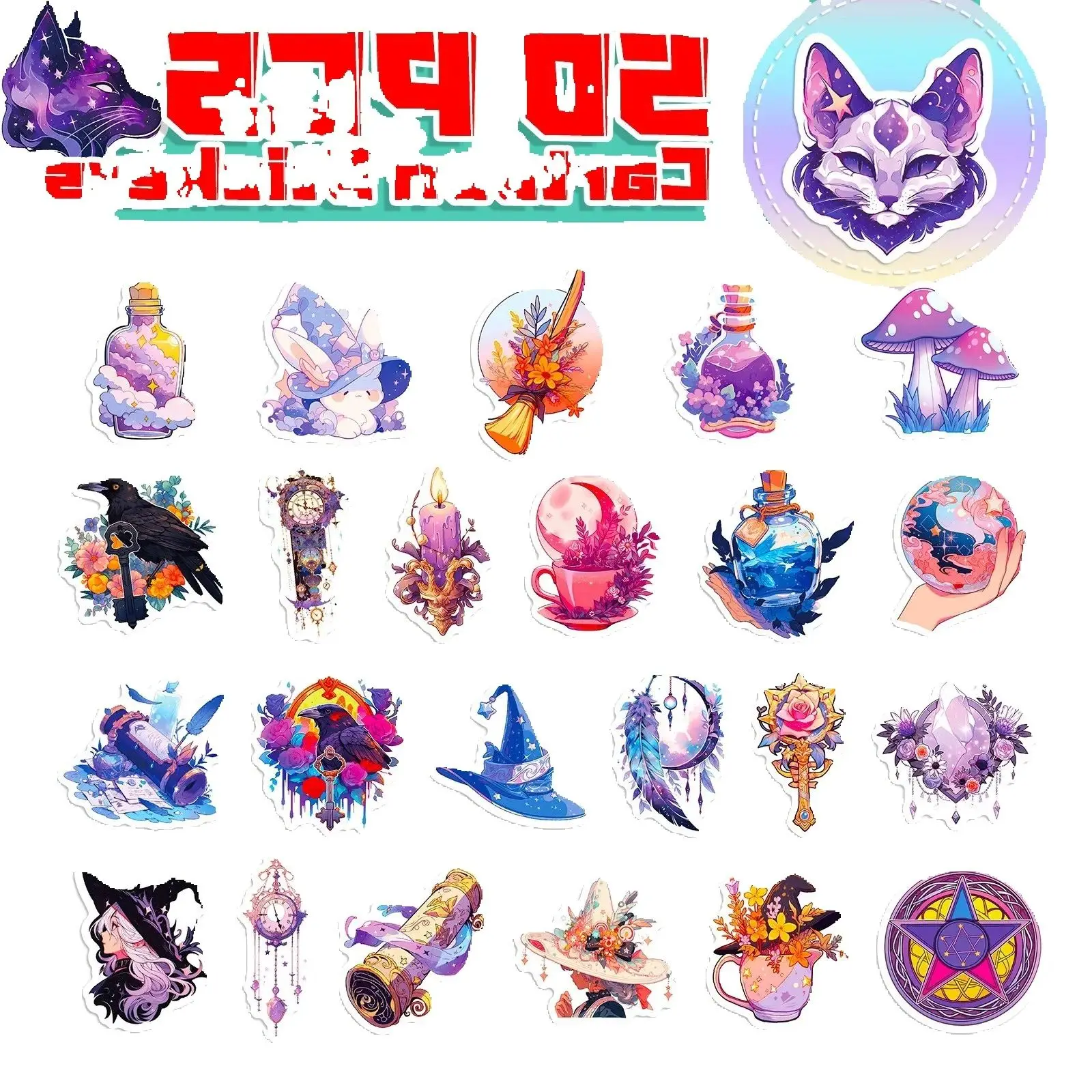 50 Uds. Popular dibujos animados Magic Doodle portátil monopatín DIY personalizado PVC juguetes impermeables pegatinas de recompensa