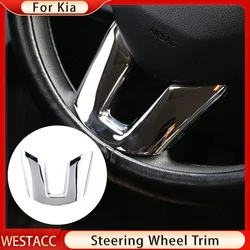 ABS Chrome Car Steering Wheel Panel Cover Trim Sticker for Kia Sportage SL 3 R Sportage3 SportageR 2011 - 2015 Accessories