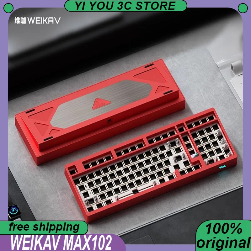 

WEIKAV MAX102 Комплект клавиатуры Беспроводной трехрежимный механический алюминиевый 101 клавиш QMK/VIA 10000 мАч ПК Киберспорт Комплекты игровых клавиатур для ноутбука