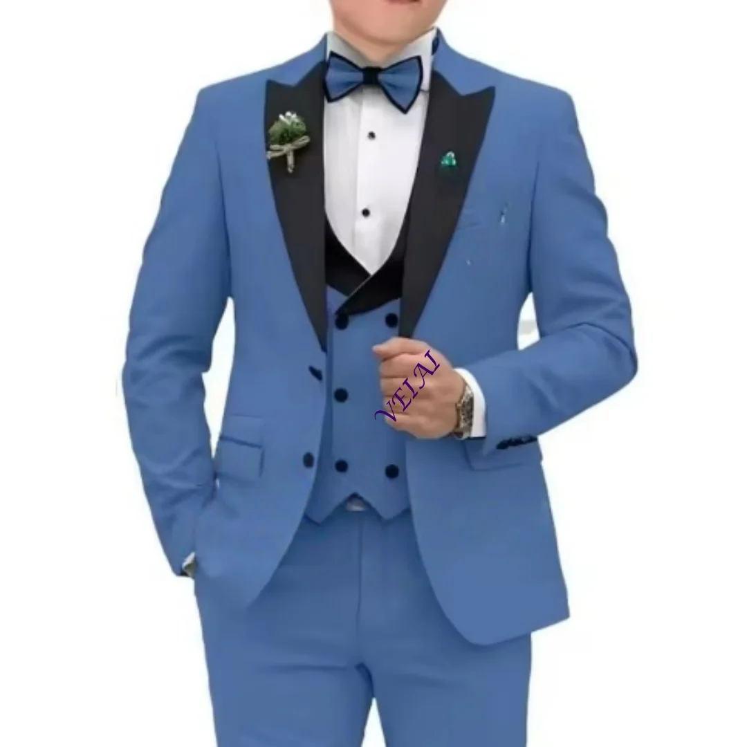 Formal Boys Suit Wedding Tuxedo 3 Pieces Set Kids Blazer Clothes Party Dress 2-16 Years Old Boys Suit Set - view 3