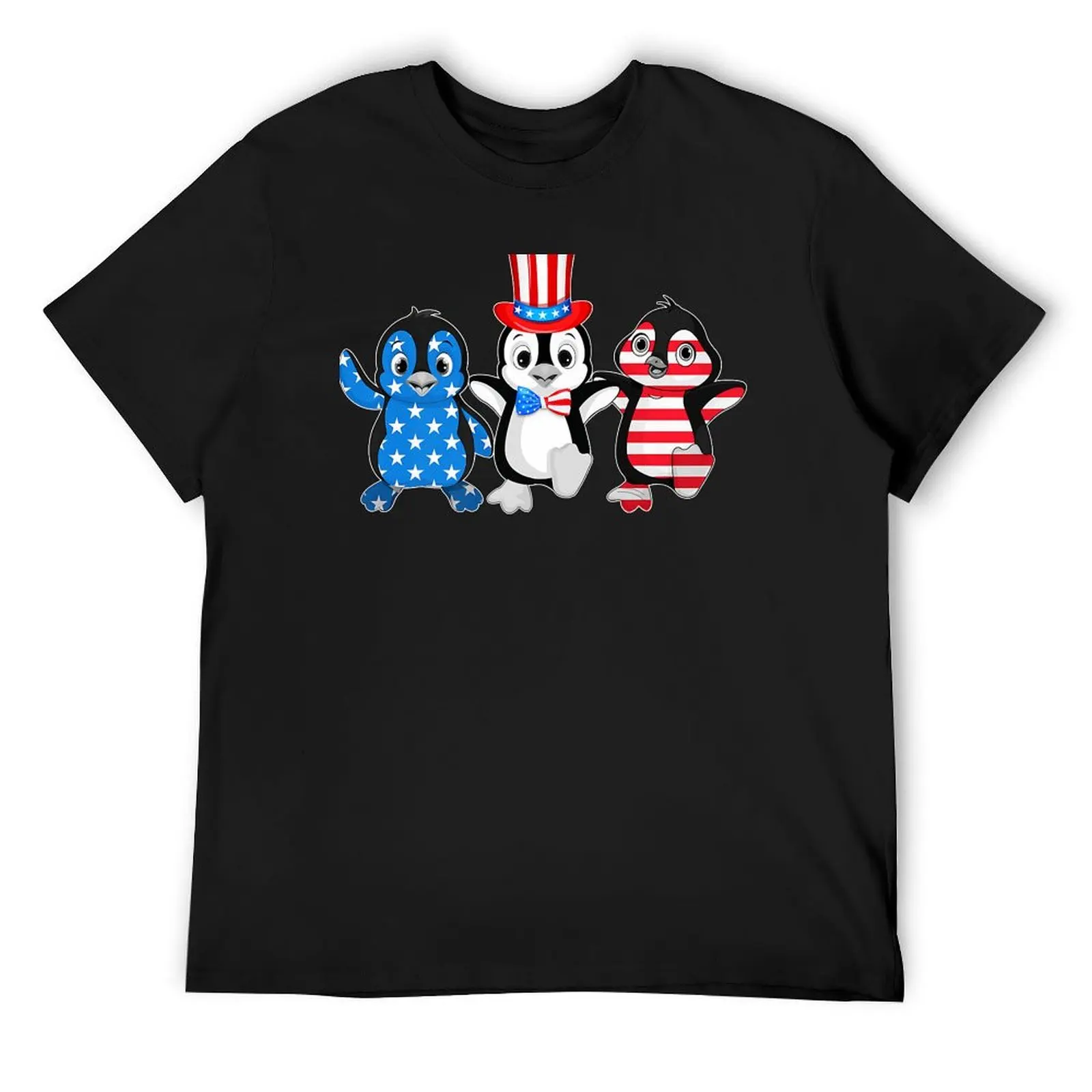 

Happy Fourth Of July - Patriotic Animals - Penguin USA Flag Premium T-Shirt kawaii clothes topping anime shirts men