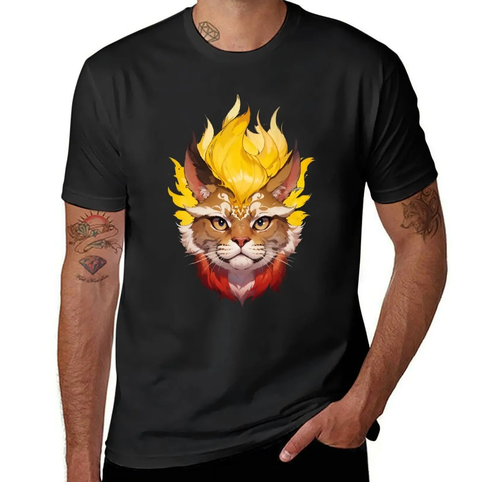 Blazing Cat #1 T-Shirt vintage clothes blacks men workout shirt