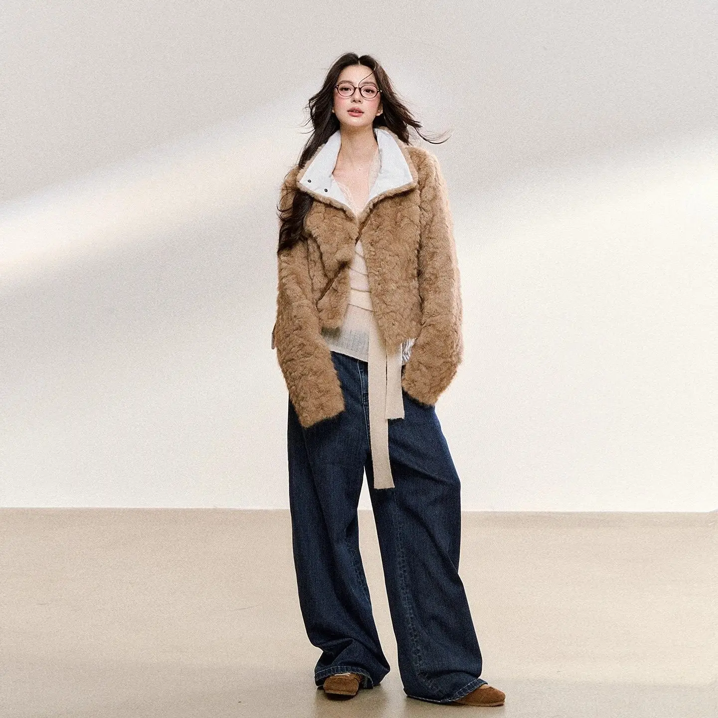 

Lamb Wool Jacket Top Woman Autumn Winter Spring Fancy Style Plain Cozy Comfy Soft Ladies Female Womens Fashion Vintage Checkered