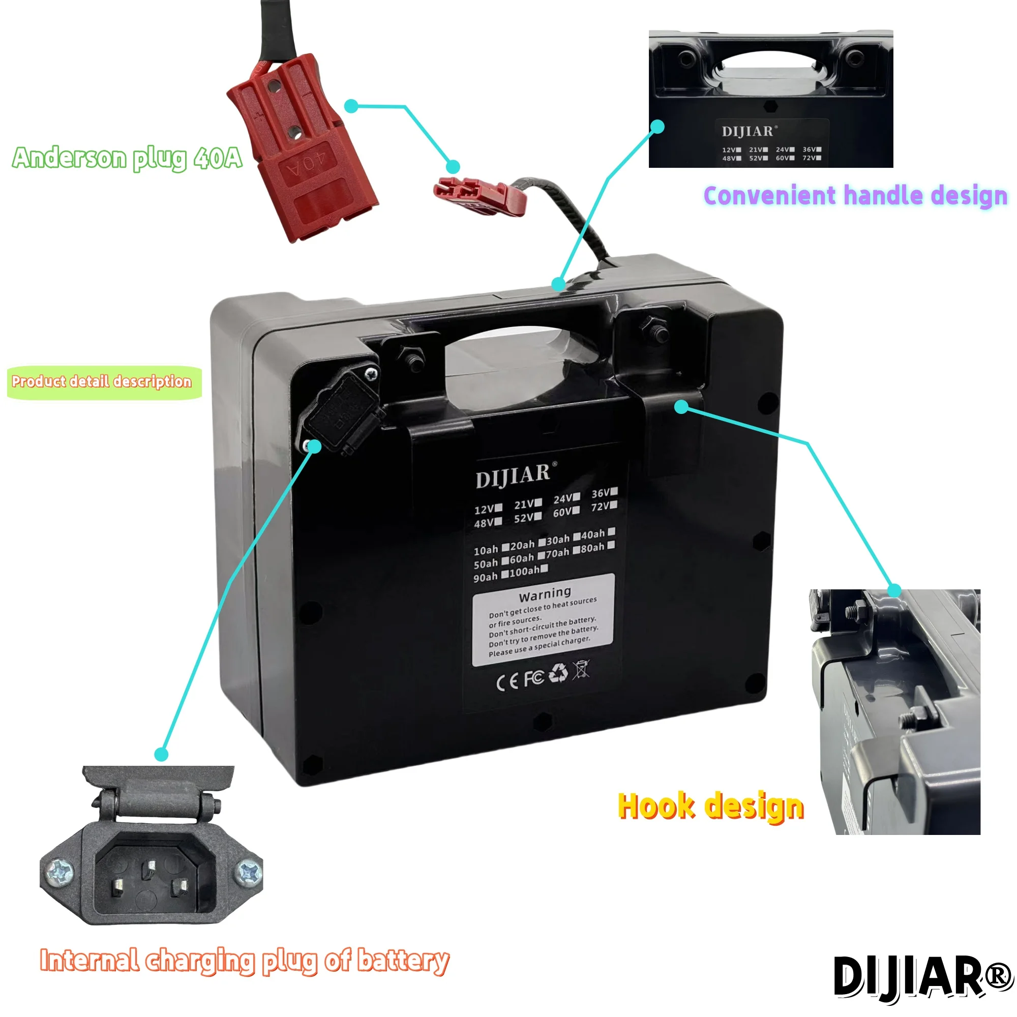 النقل الجوي، 24 فولت العلامة التجارية الجديدة سعة كبيرة 18650 بطارية ليثيوم أيون 20AH-70AH تطبيق كرسي متحرك، سيارة التنقل لكبار السن #3