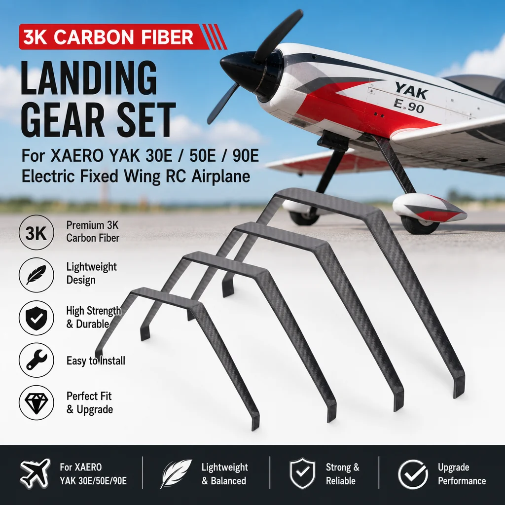 

XAERO Carbon Fiber Landing Gear for YAK 30E 50E 90E Electric Airplane Lightweight Undercarriage Set for Scale Model