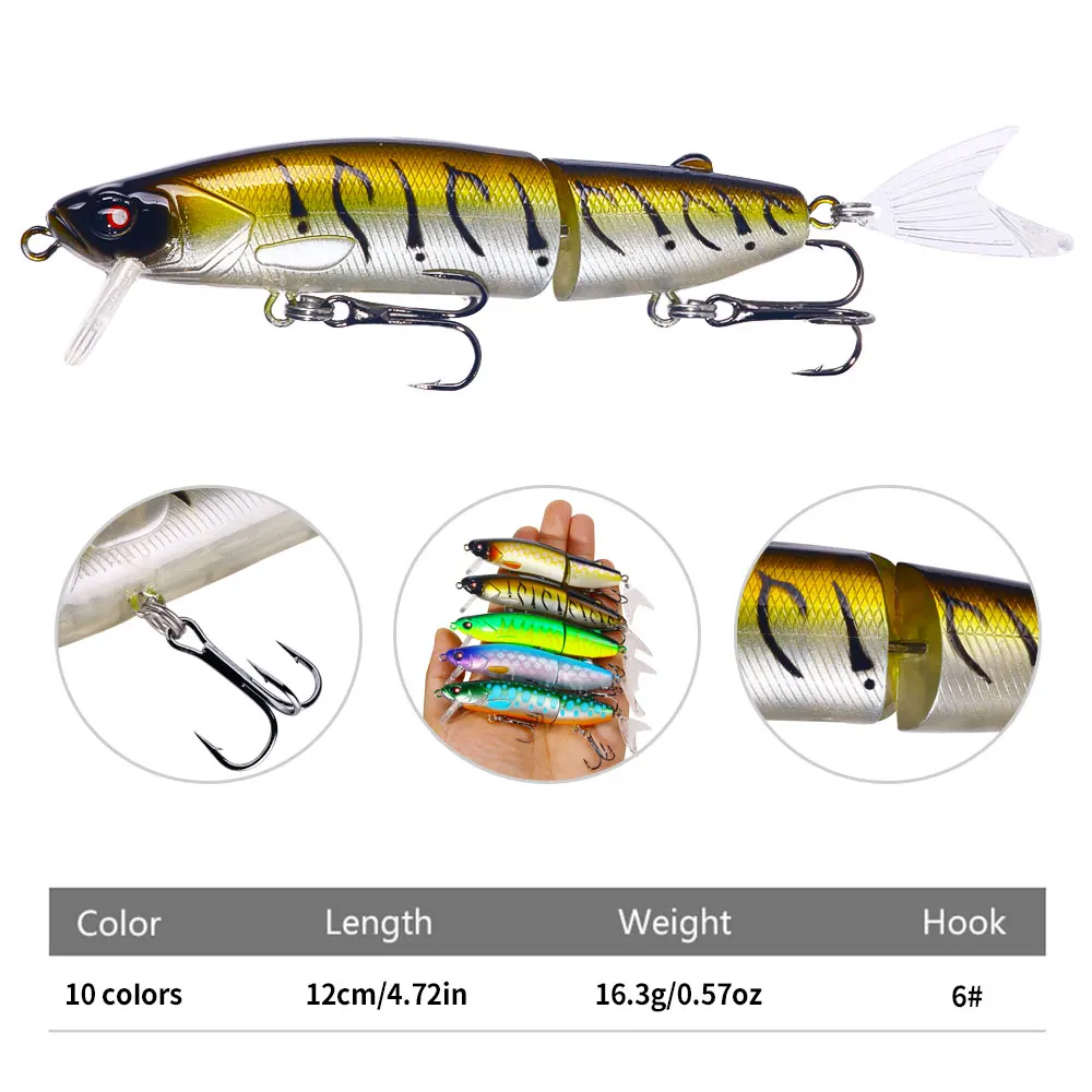 1pcs  Joint Swimbait 12cm 15.5g Sinking Minnow Wobbler Fishing Lure Artificial Hard Bait for Pike Bass Trout