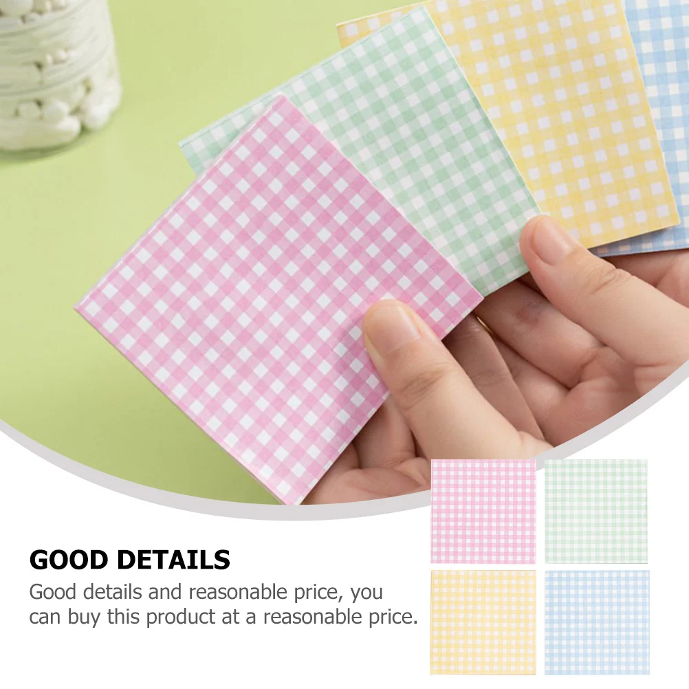 Blocco note a griglia portatile da 4 libri Blocco note antiaderente per pianificazione di pianificazione Carta per appunti piccola per blocco note a griglia per ufficio scolastico