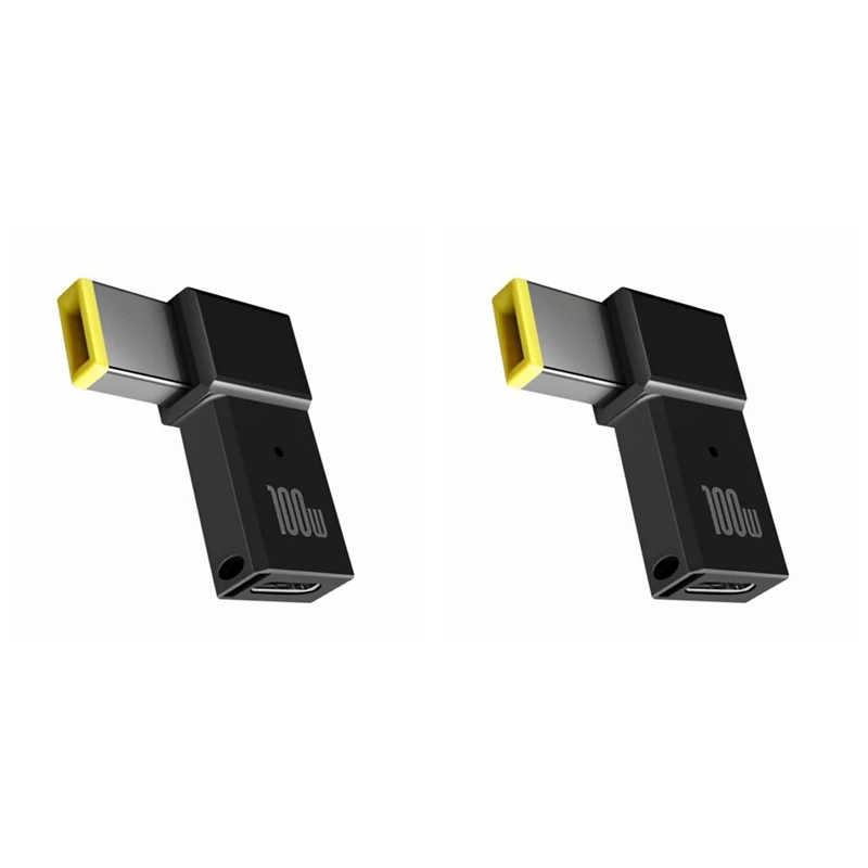 2X 100W USB tipo C convertitore da femmina a quadrato PD USB-C ricarica rapida per connettore adattatore di alimentazione cc per Laptop Thinkpad