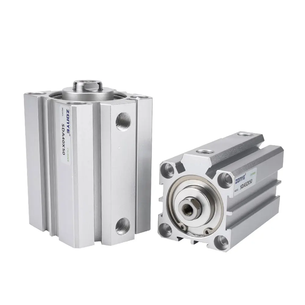 Air Cylinder SDA series Pneumatic Compact Airtac Type 12/16 Bore to 5/10/20/30/40/50/60/70/80/90/100mm Stroke