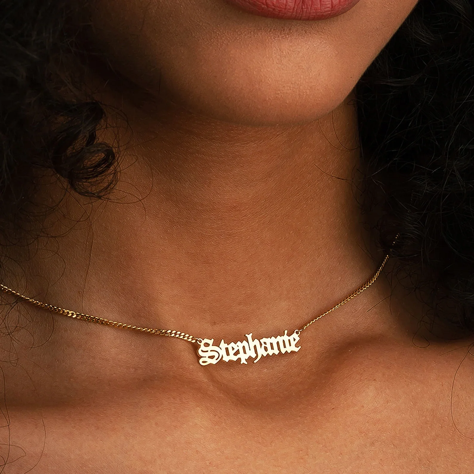 55cm Custom Gothic Name Neckla - Women Accessories Name In English review and price