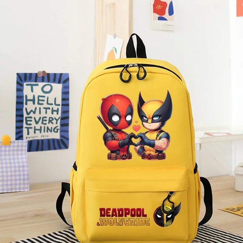 

Deadpool & Wolverine Backpack Oxford Cloth Cartoon Boy Student Teen Kids Packet Comfortable Waterproof Bookbag Cute Cosplay Gift