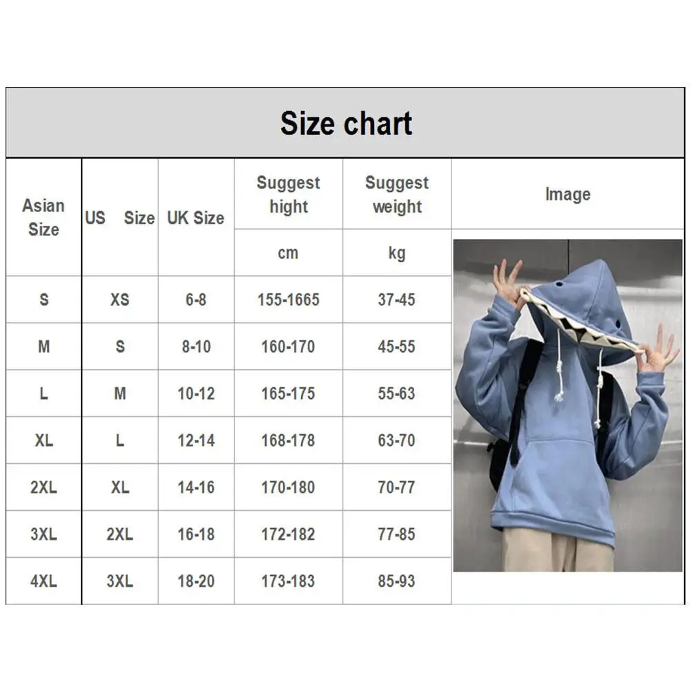 Funny Shark Patchwork Hoodies Man Autumn Kawaii Sweatshirt 2023 Casual Long Sleeve Pullover School Couple Clothes New