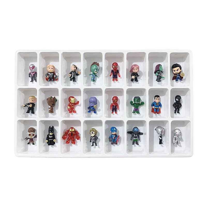 

2026 Marvel Christmas Advent Calendar Spiderman Iron Man Toys 24pcs Figure Gift Box Box Mini Q Version Hulk Anime Figure