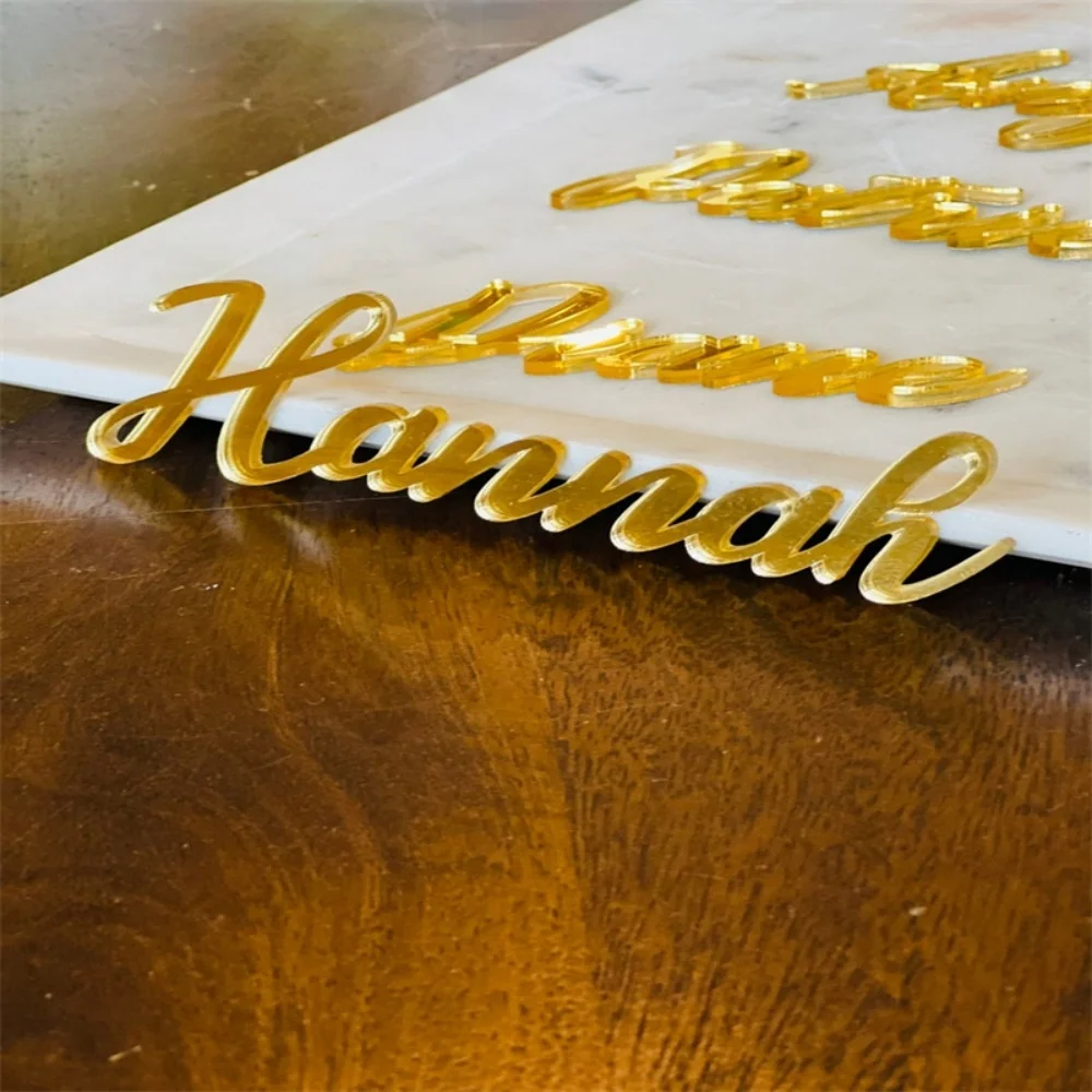 Customized Acrylic Wedding Seat Place Cards Custom Name Mirror Table Name Sign for Wedding Reception Banquet Event Party Supply image 5