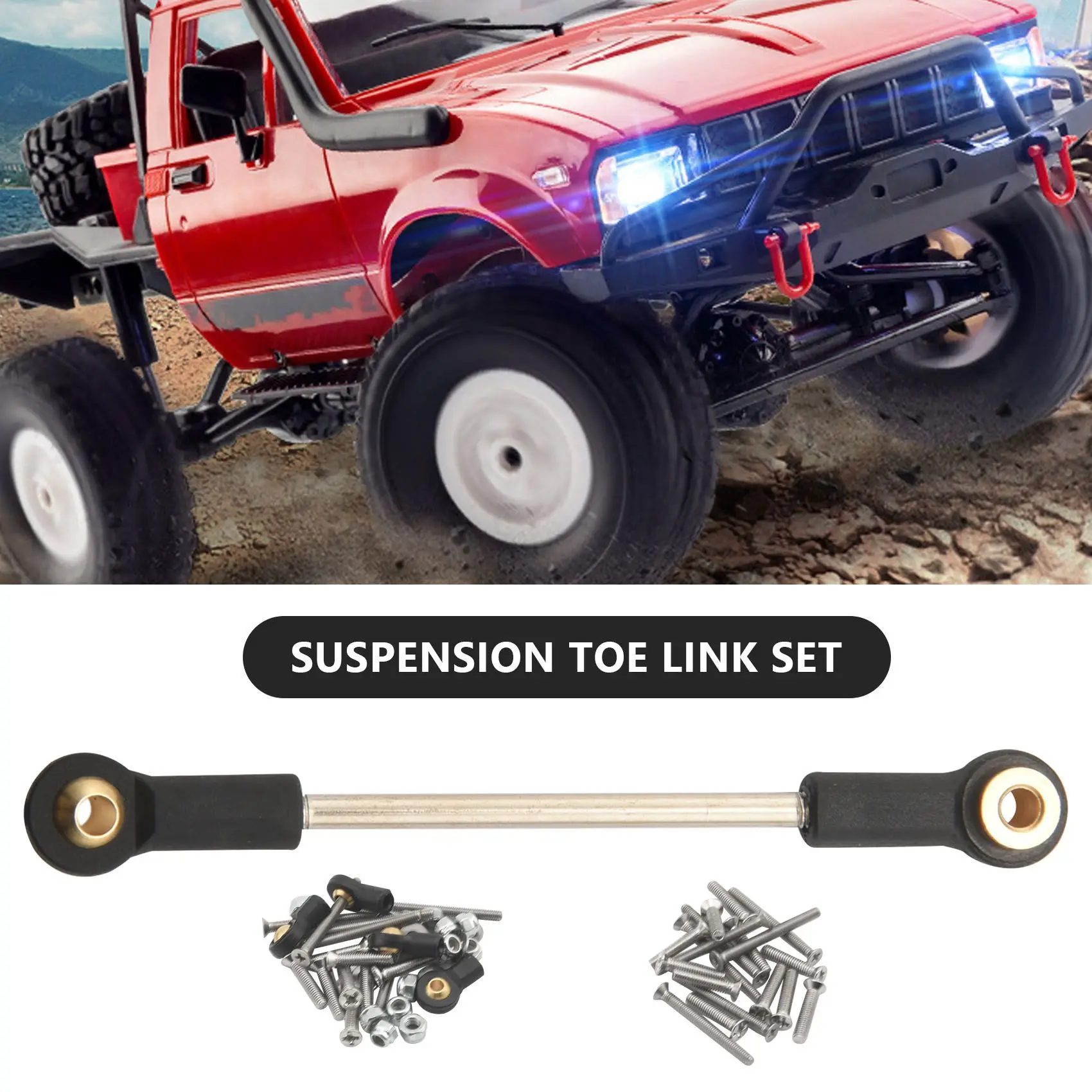 Upgrade Replacement Part Metal Suspension Toe Link Tie Rod Set for WPL 1/16 C14 C24 RC Car Parts