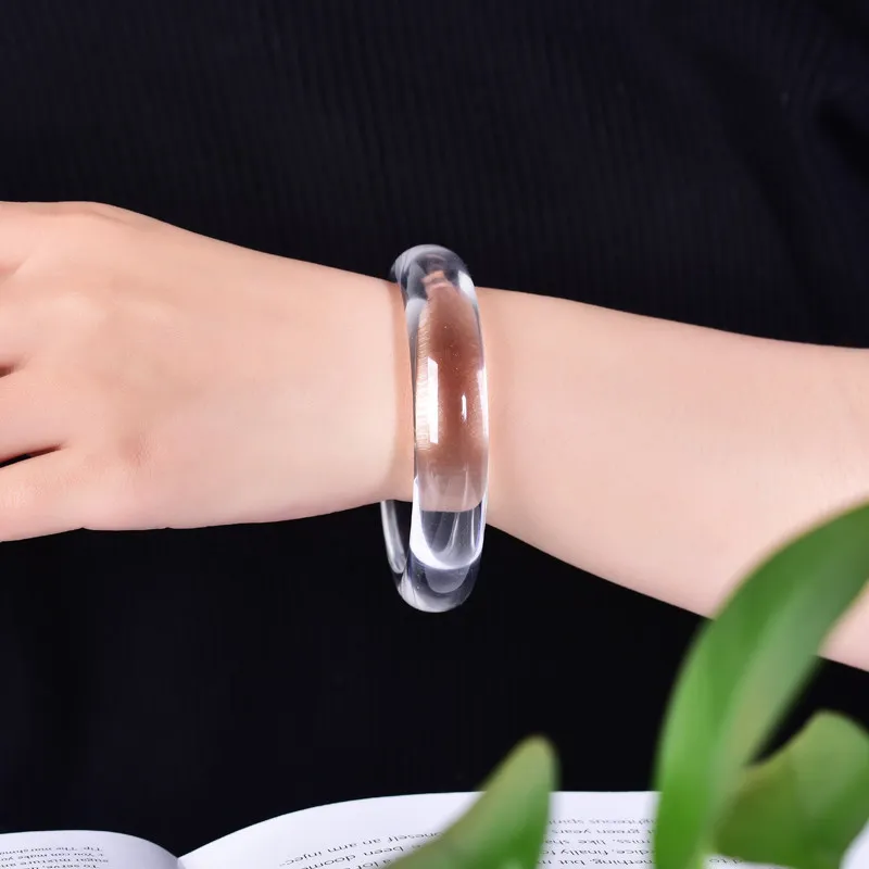 

Female natural white crystal bracelet cold wind wide simple temperament ancient style inheritance bracelet
