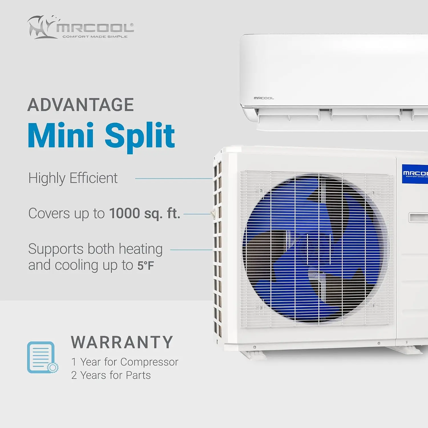 MRCOOL 24000 BTU 230V Ductless Inverter Mini Split Air Conditioner & Heat Pump System, Advantage Series - Wall-Mounted, Custom