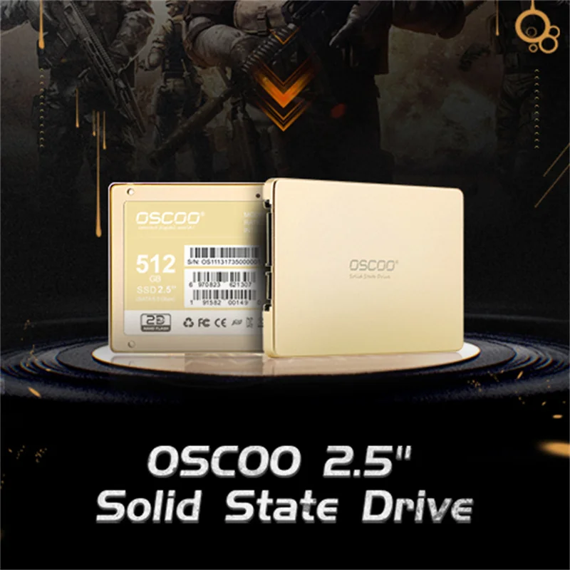 Oscoo Sata3 Ssd 2.5 Inch Ssd Harde Schijf 256Gb 512Gb Mlc Nand Flash Hdd Interne Solid State Drive Voor Laptop Desktop Pc