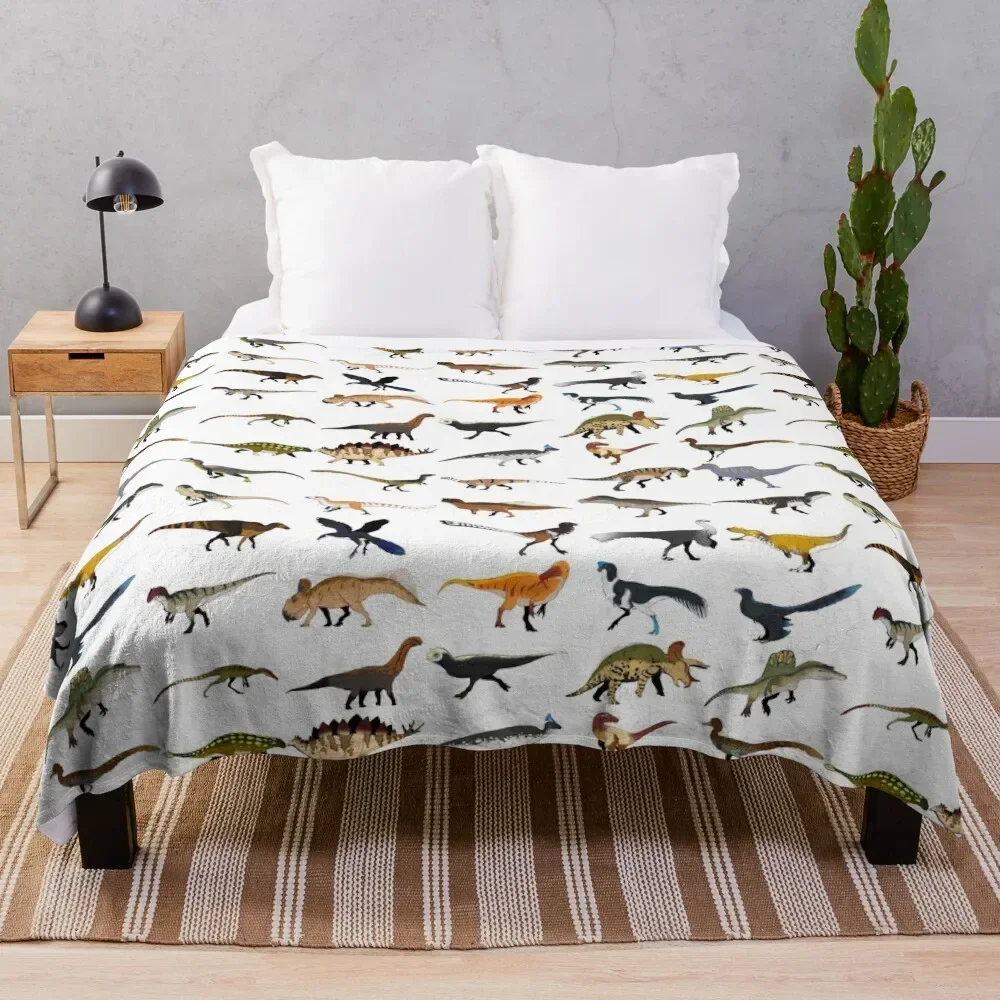 

Lots of Dinosaurs Throw Blanket Bed linens Sofas Flannels Bed Blankets