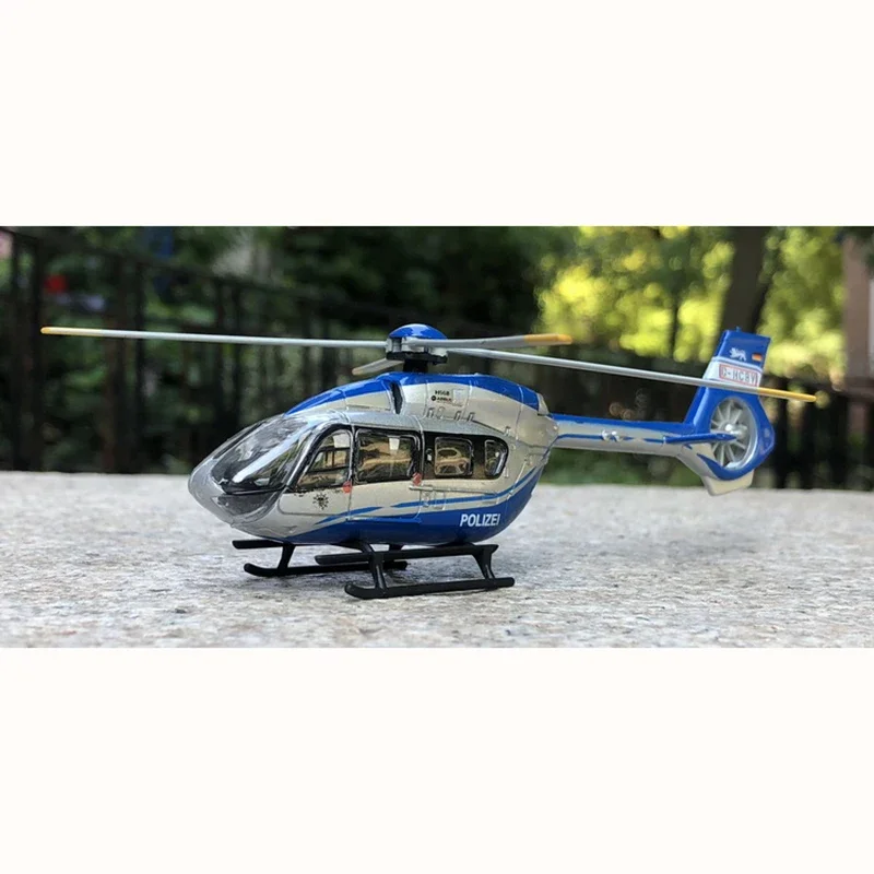 Die Cast 1:87 AIRBUS Airbus H145 Police Helicopter Simulation Static Decoration Model Children Christmas Gift Souvenir Display