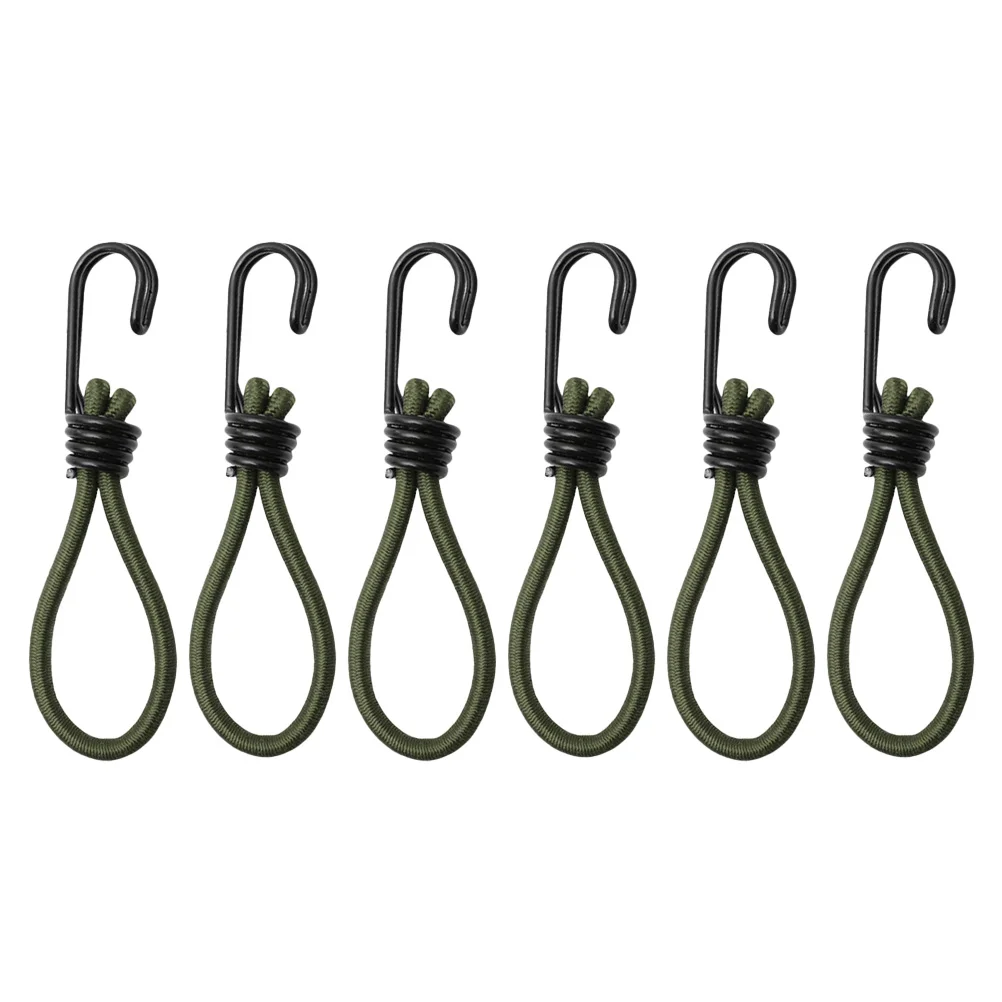 

6 Pcs Tent Accessories Accessory Fixing Hooks Outdoor Drawstring Camping Wind Cord Fixator Iron Rubber Elastic