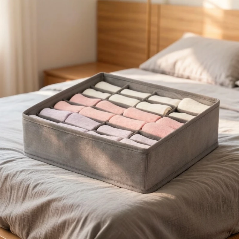 24-Compartment Organizer for Underwear Socks Bra Pants Scarf Tie Storage Box Wardrobe Drawer Organizers Foldable Case