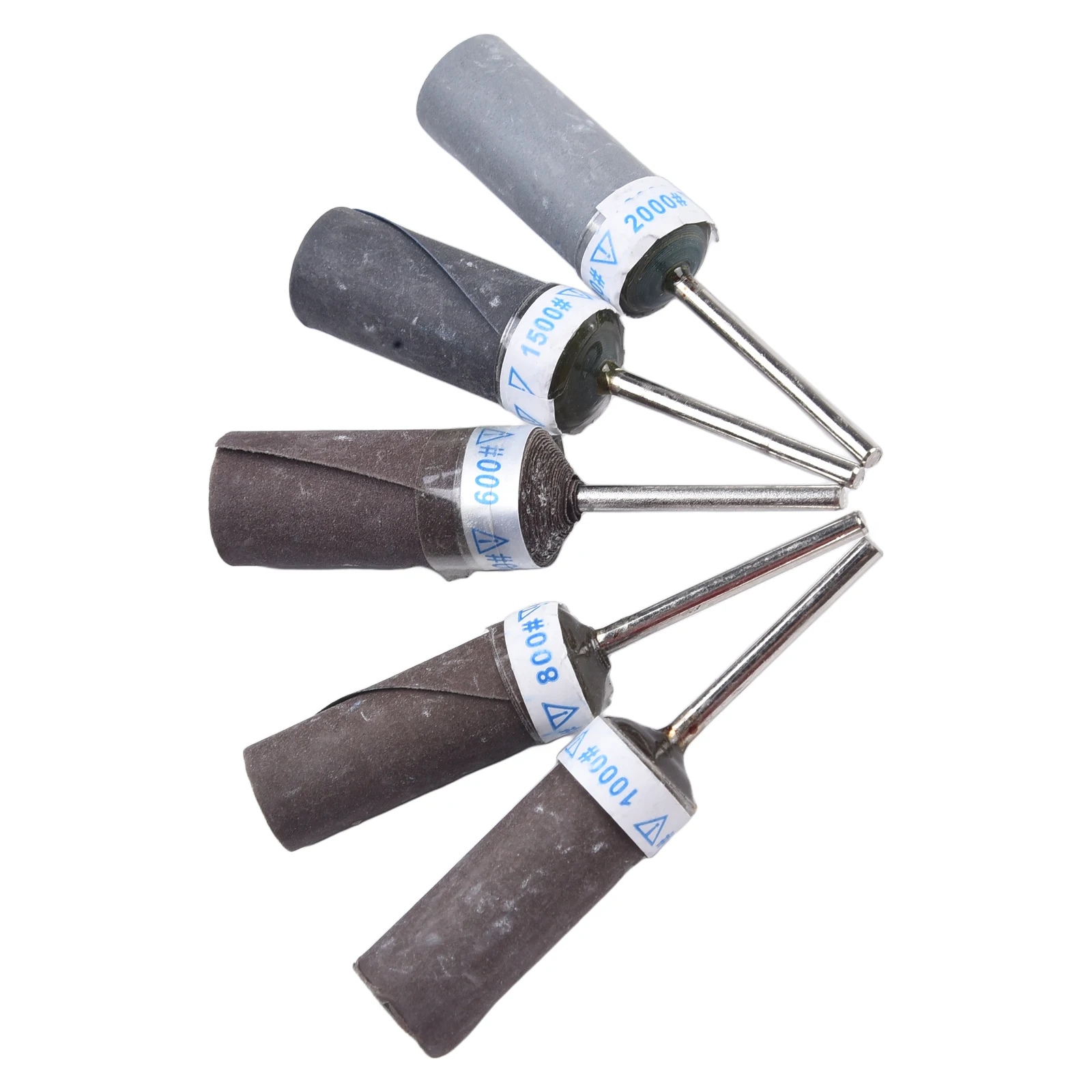 5pcs/set 600-2000Grit Sand Paper Bar 3mm Shank Cylinder Sandpaper Rod Grinding Head For Jewelry Making Rotary Tools