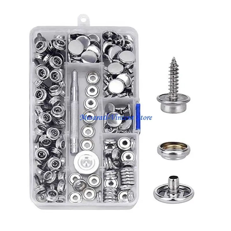 A70F 150Pcs/Set Fasteners 15mm Popper Press Studs Screw Furniture Closure