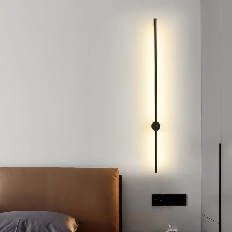 JMZM Simple Long Strip Wall Lamp Nordic Ambient Sconce Light Decor Warm LED Wall Lamp For Bedroom Living Room Aisle Stair Light