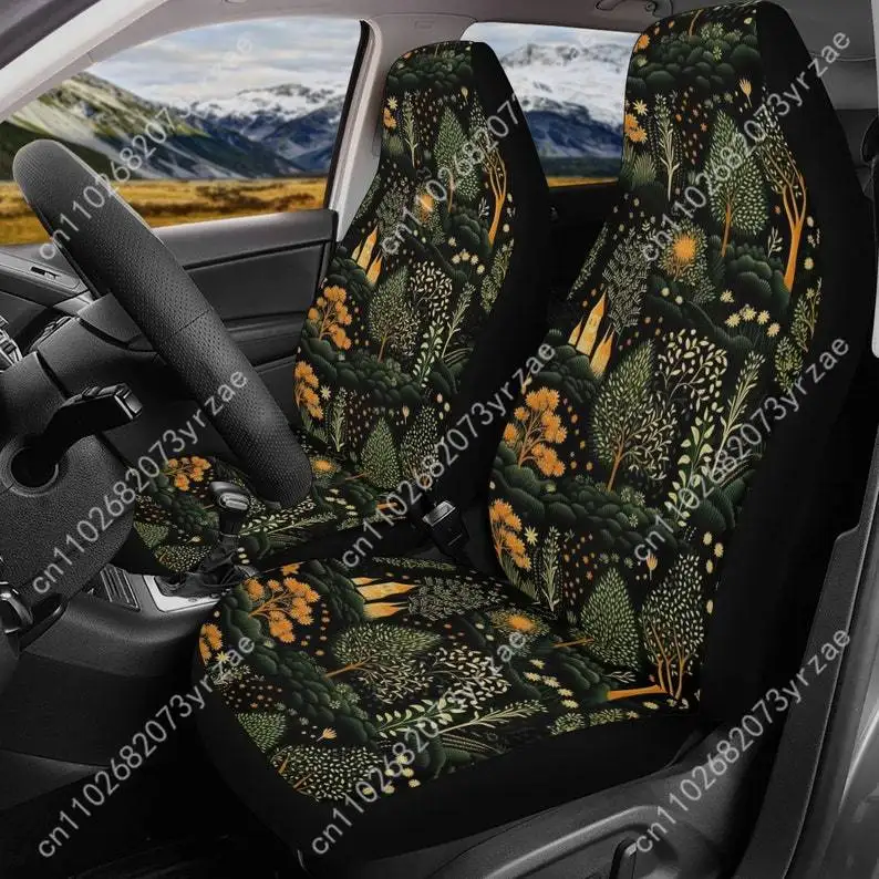 

Aesthetic Green Forest Car Seat Covers Universal Environmentally Friendly Interior Decorations Comfortable Car Seat Covers