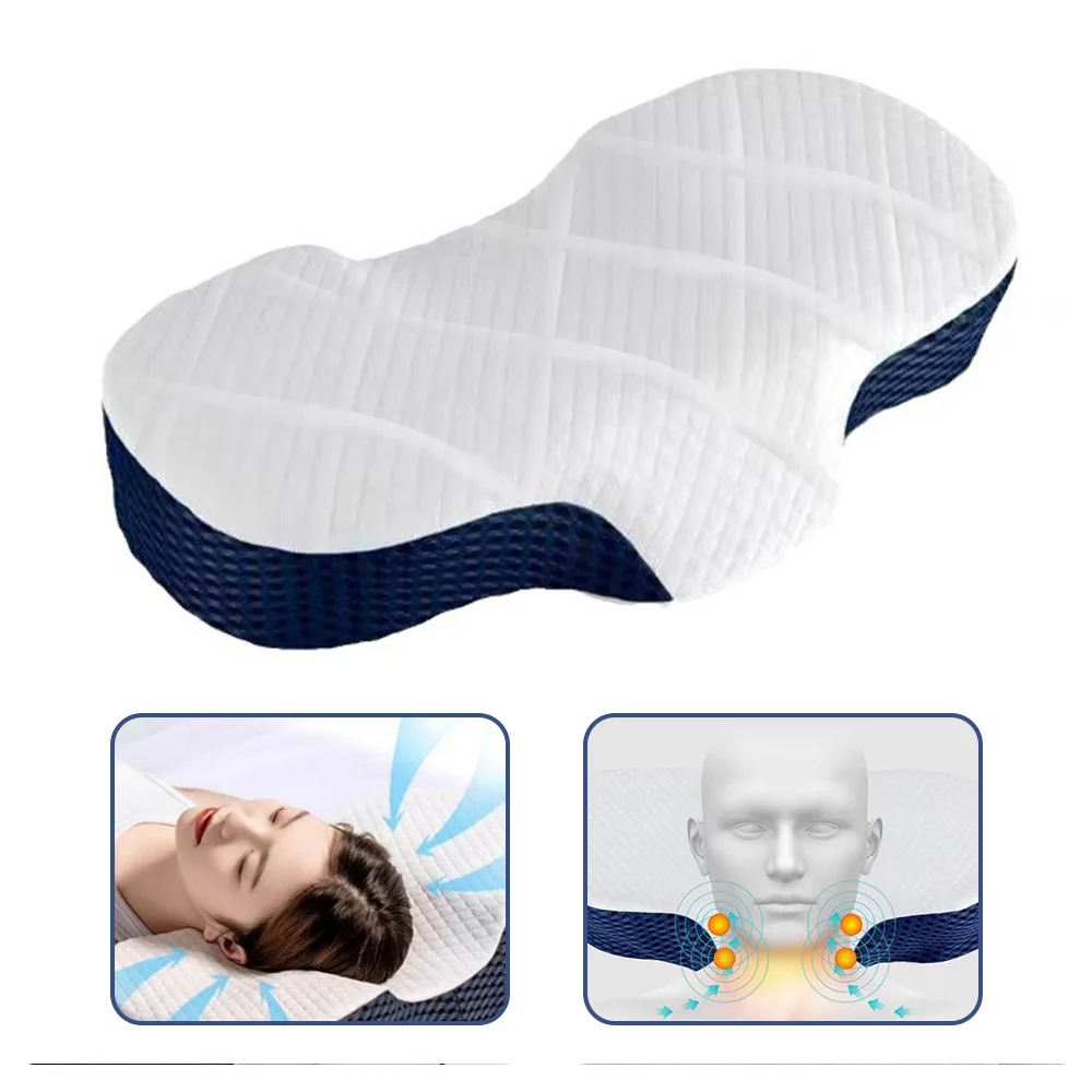 Ergonomisches Memory-Schaum Orthopädisches Nackenkissen Wirbelsäulenstütze Schlafkissen