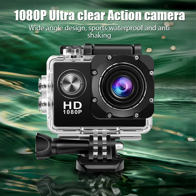 กล้องกล้อง Action Camera ขนาดเล็กยุค4K Wi-Fi ความละเอียดสูงมากหน้าจอ2.0นิ้ว30เมตรกันน้ำได้กล้องบันทึกใต้น้ำกล้องกล้อง Action Camera