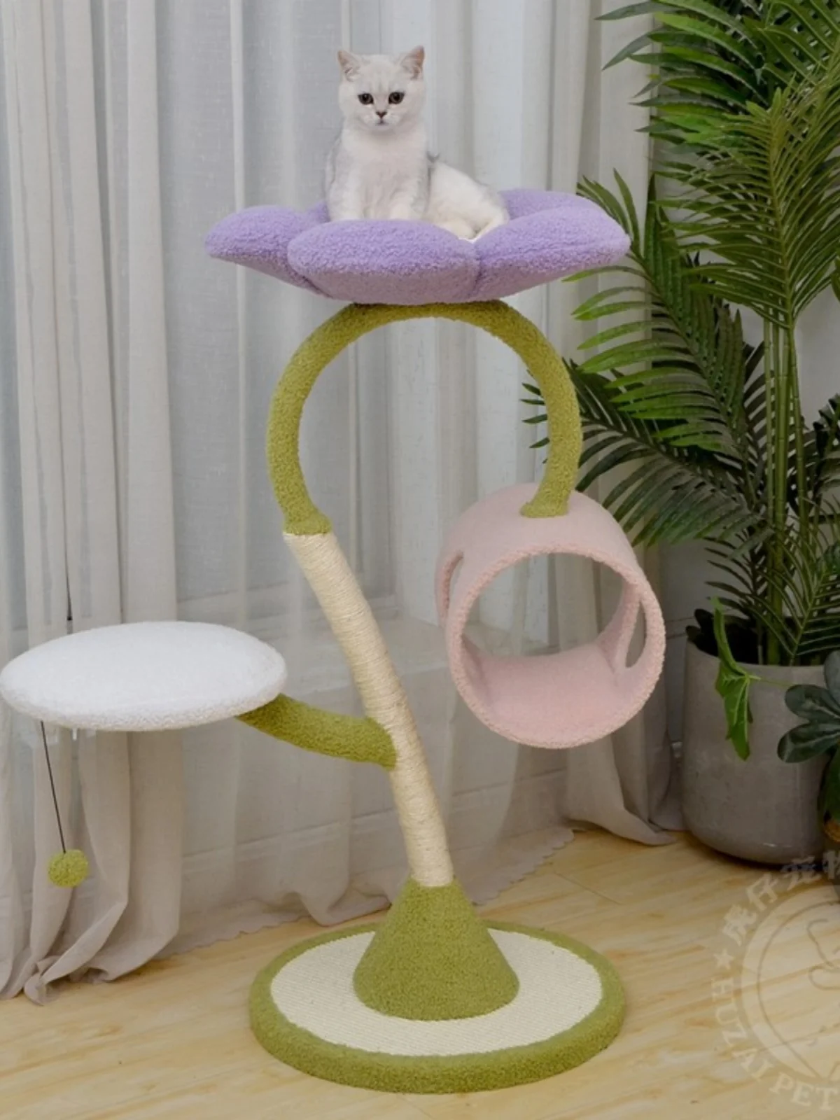 

Flower cat climbing frame, detachable, washable, grab pole, jumping platform, nest tree integrated toy supplies