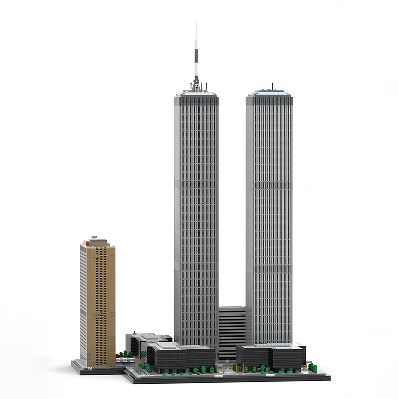 Urban Street View New York World Trade Center Architecture Building Blocks Sets Tower Edifice Bricks Assembly Toys Kid‘s Gifts