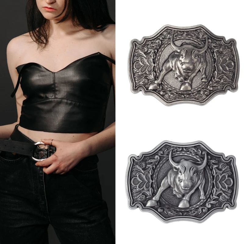 Long Horn Bull Western Belt Buckle Cowboy Belt Buckle Metal Belt Buckle For Men Drop Shipping