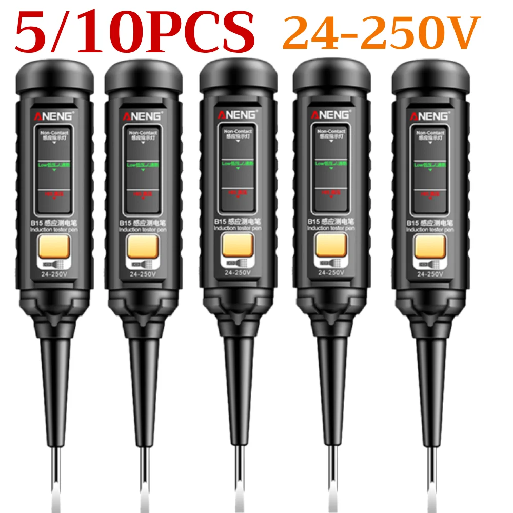 24-250V Professional AC Voltage Detection Pen Highlight Color Light Electrician Screwdriver NCV Electricity Pen Electrical Tools