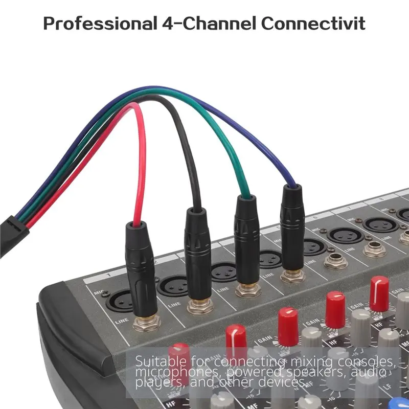 【TODAY-BUY】XLR Female To 6.35Mm Male 4 Channel Balanced Audio Line Cables, Stereo Microphone Cable 6.35Mm To XLR