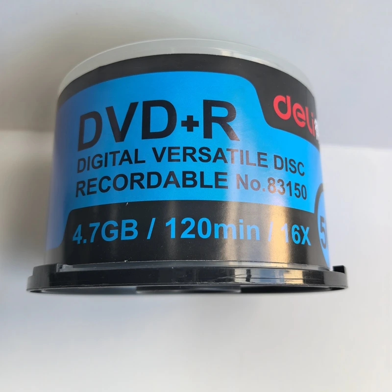 1 Stück Deli 83150 DVD+R leere Scheibe beschreibbare DVD Single-Chip beschreibbare digitale vielseitige Scheibe 4,7 GB/120 Min/16 x DVD+R-Disc