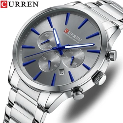 CURREN Luxury Men's Watch New Fashion Simple  Stainless Steel    Male Wristwatches Casual Chronograph Clock relogio masculino