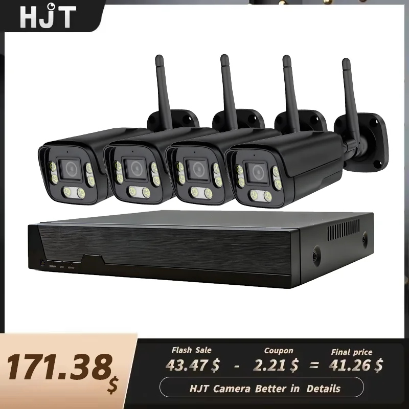 

Беспроводная система видеонаблюдения HJT 8/5MP WiFi: Комплект камер IR Night Vision Bullet и 10-канальный NVR