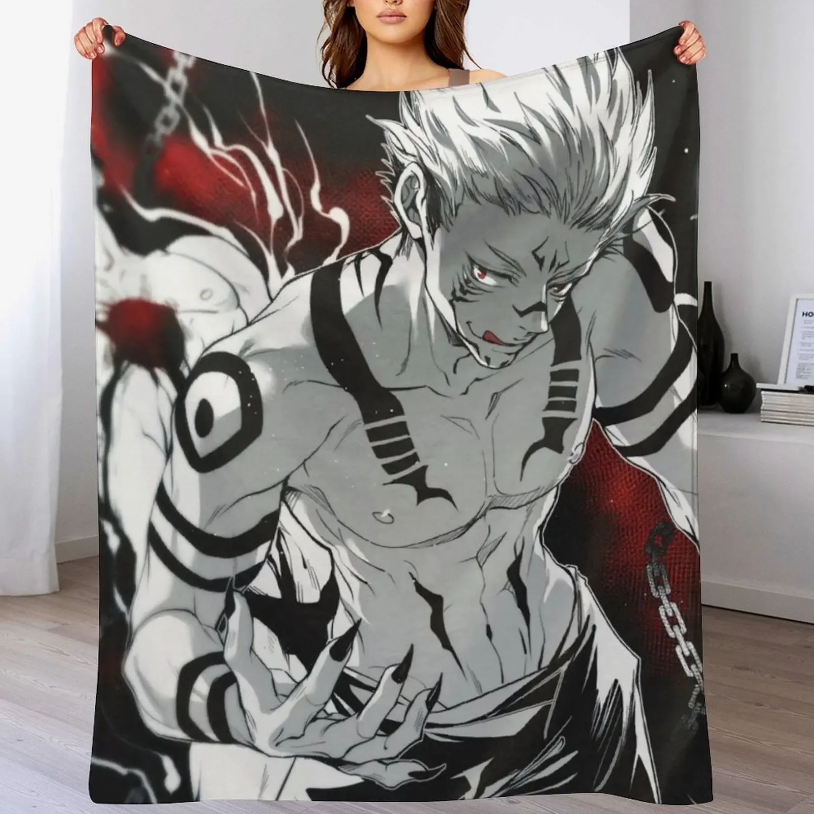 Sukuna & Itadori Yuji Throw Blanket Personalized Gift Luxury Thicken anime warm for winter Blankets