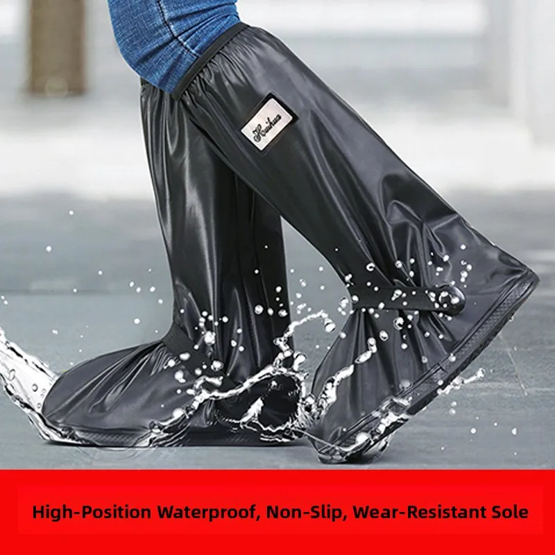 waterproof-high-tube-shoe-covers-thickened-anti-slip-for-rainy-days-women's-style-outdoor-use-desert-sandproof-shoe-covers
