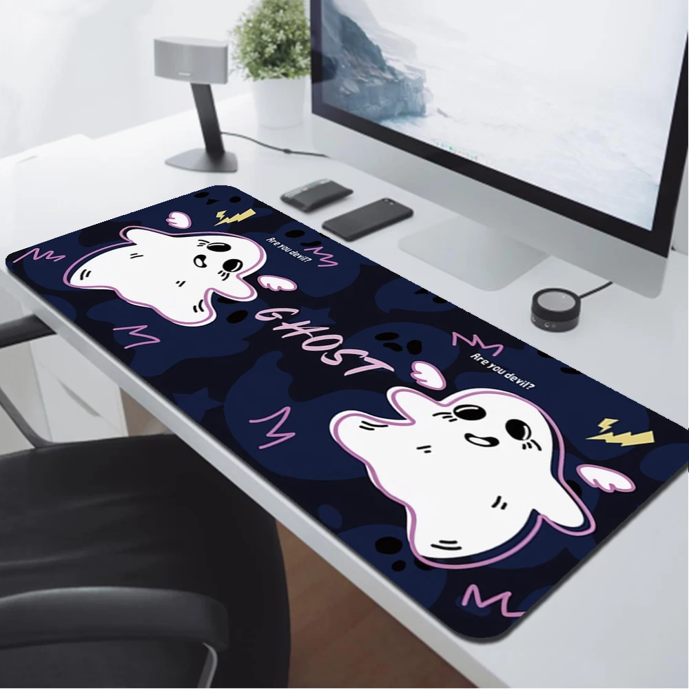 

Mousepad Kawaii Ghost Gaming Mats Xxl Mouse Pad Speed Office Accessories for Desk Mat Gamer Keyboard Large Mause Carpet 900x400