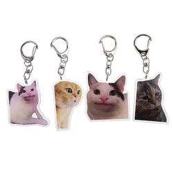 YEYULIN Kawaii Adorable Cat Keychain Acrylic Animal Key Holder For Friends Rodent Lover Birthday Jewelry Gifts