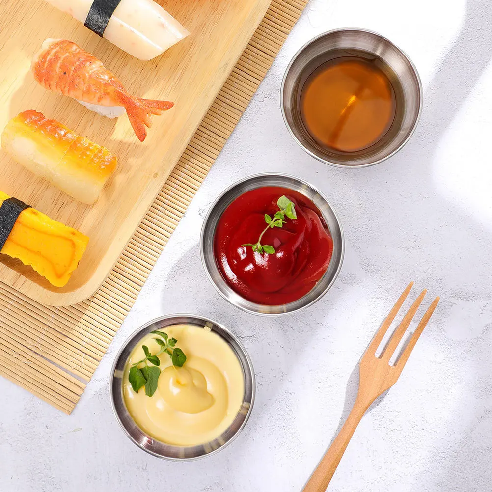 

6Pcs Seasoning Boxes Reusable Dipping Bowls for Sauces Mustard Vinegar Sugar Portable Storage Containers Restaurant Home