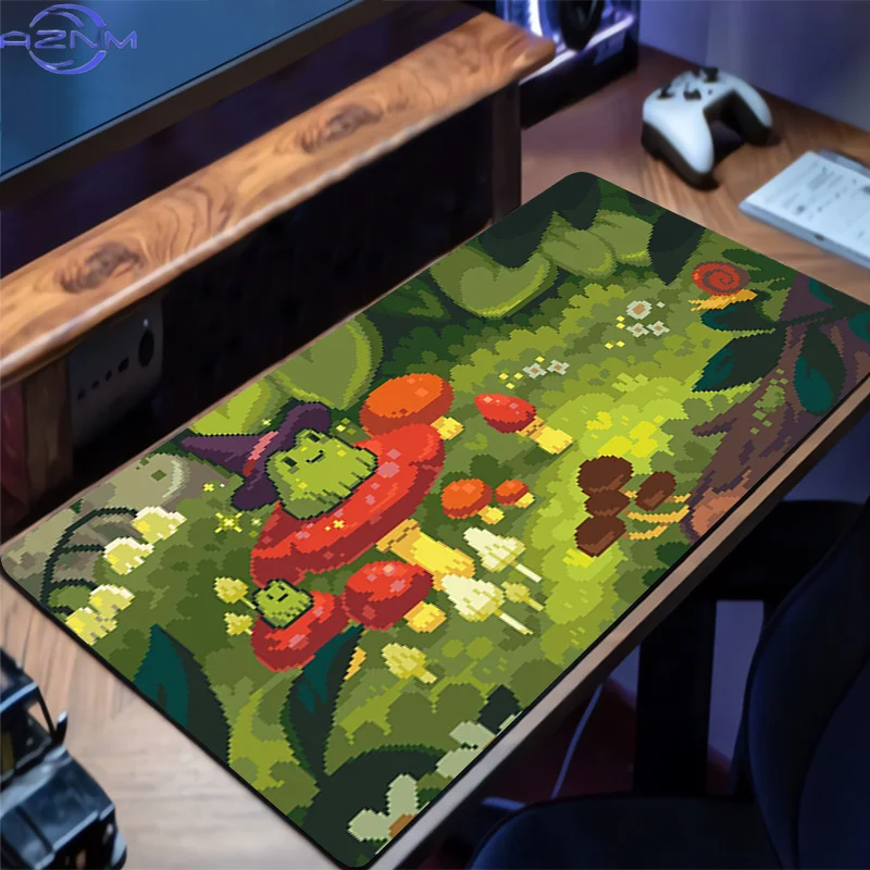 Desk Mat Green Anime Mousepad  Frog Pattern Mouse Pad Gaming Cartoon Keyboard Pad With Lockedge Office PC Non-slip Carpet