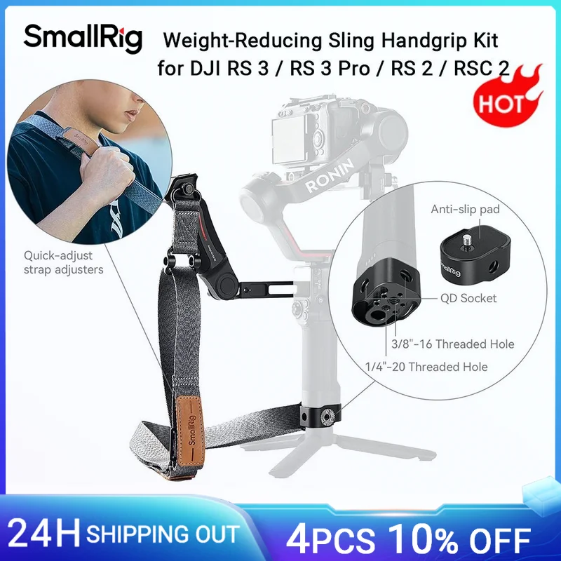 SmallRig Sling Handle Kit with Weight-Reducing Shoulder Strap Kit  for DJI RS 3/ RS 3 Pro /RS 4/RS 4Pro/RS 2/RSC 2 Gimbals -4383