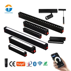 Surface incasso Tuya Smart Wifi 220V White Cob Linear Sport Rail Led Magnetic Track Light System kit sospesi per Track Light