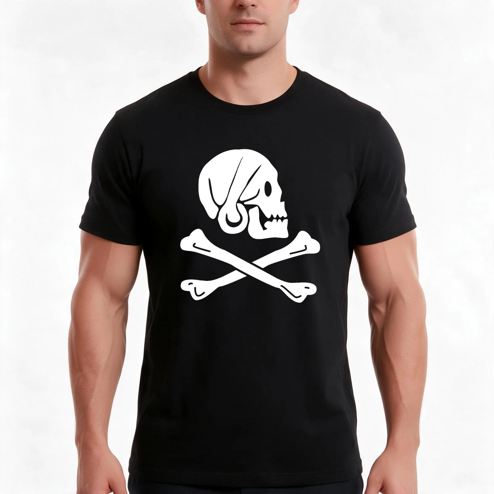 Henry Every Pirate Flag T-Shirt, Summer Casual Cotton Tee, Oversized Streetwear Tops, Vintage Graphic Print, Unisex Men Women