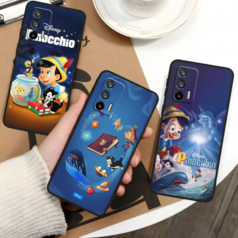 Disney Pinocchio Cute For OPPO Realme GT Neo 10 9i 8i 7i 6s 5 Narzo 50i 50A 240W Pro Plus Black Soft Phone Case